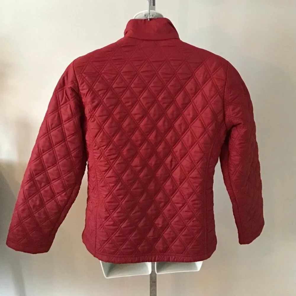 Eddie Bauer Womens XS Quilted Puff‎ Puffer Goose Down Coat Jacket Red Gorecore